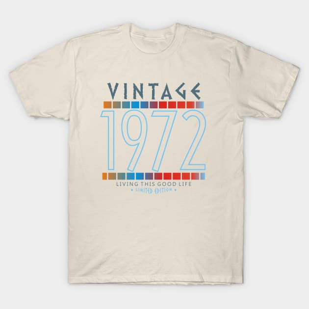 48th Birthday T-Shirt - Vintage 1972 T-Shirt by Reshartinc